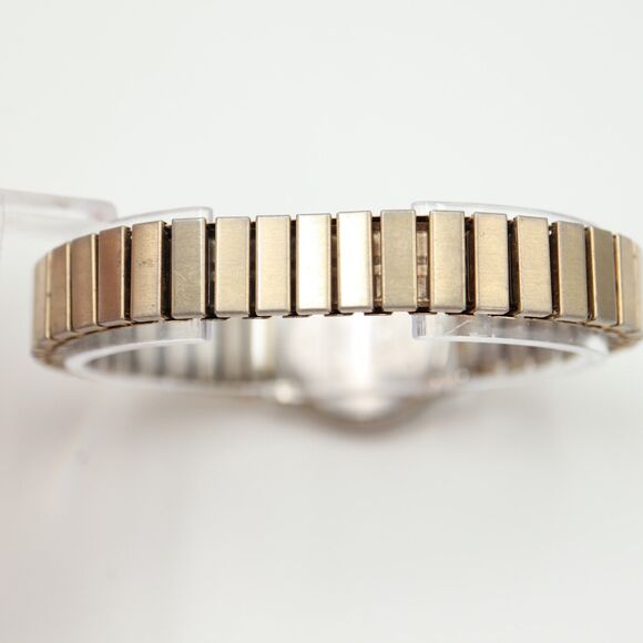 Timex Womens Watch Silver Tone 25mm White Dial Gold Stretch Band w New Battery - Picture 13 of 14